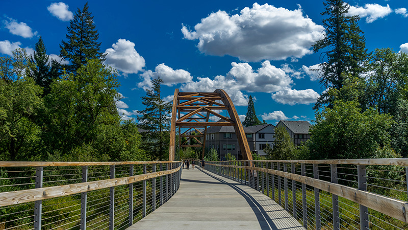 Walking bridge in Hillsboro, Oregon