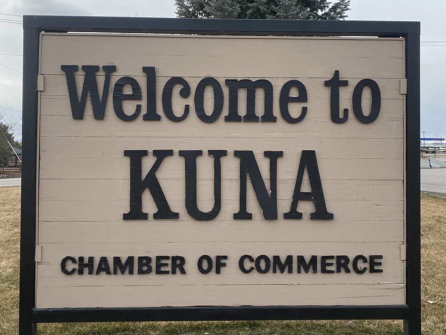 Welcome to Kuna, Idaho sign