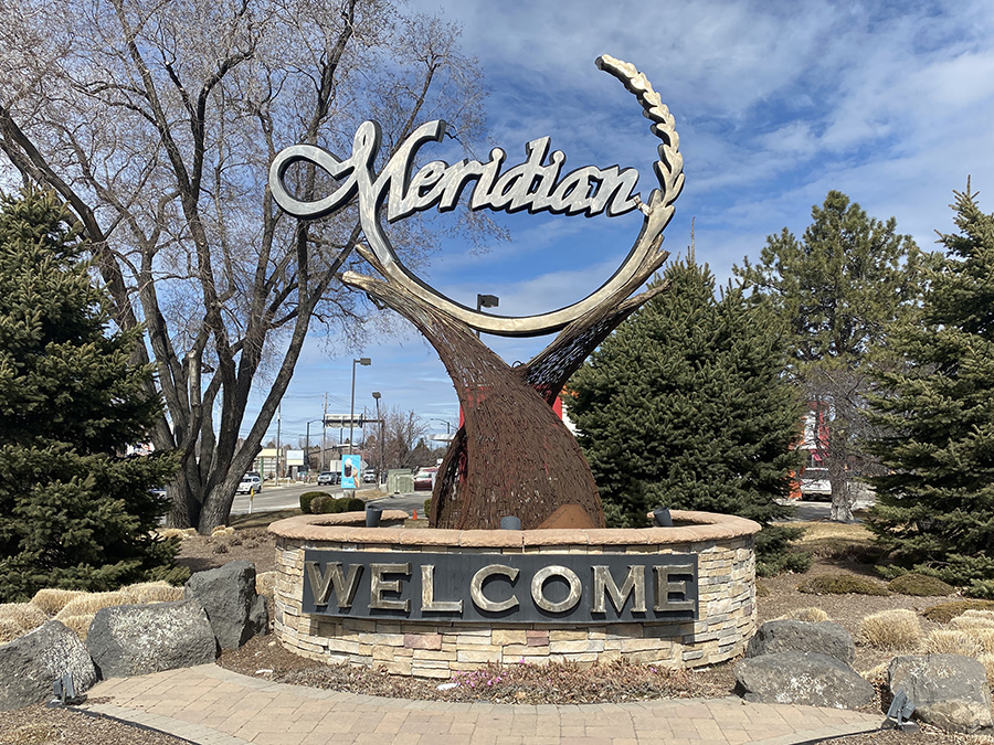 Welcome to Meridian, Idaho sign.