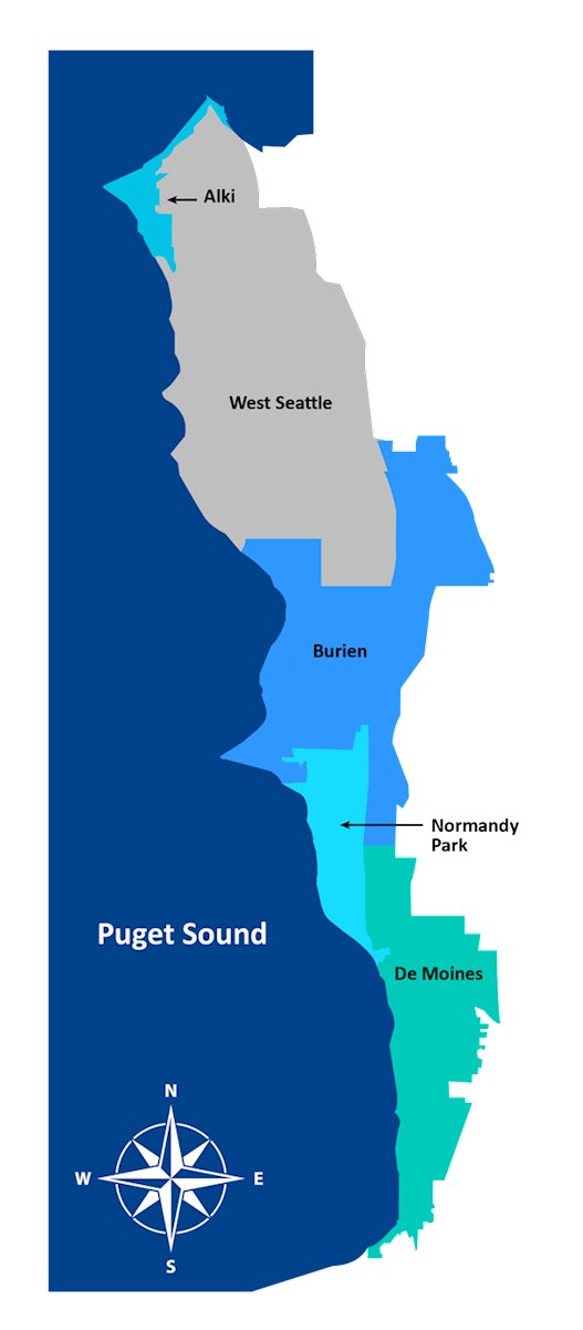 map of West Seattle