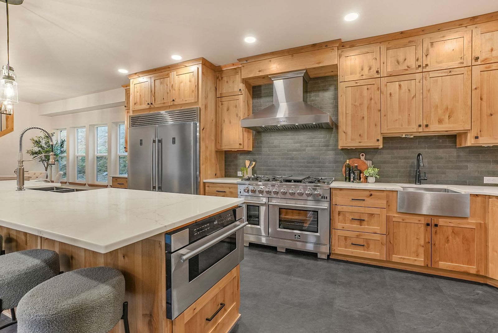 Chef's kitchen with custom cabinetry at 13827 E 46th Ave in the Spokane Valley area of Spokane, WA 99206.