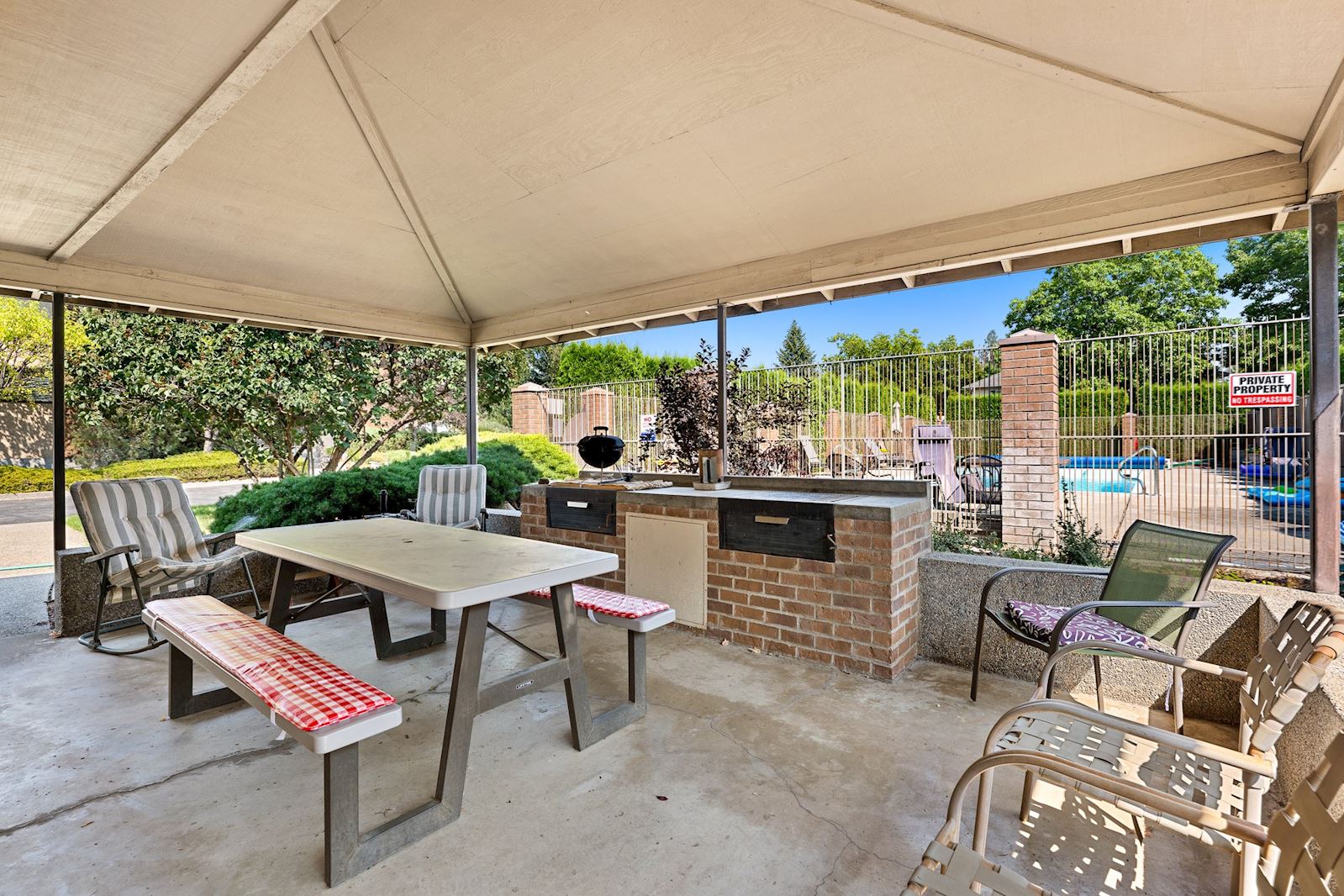 Common Area BBQ at 13223 E 29th Ave Unit 2, Country Village 55+ Community, Spokane Valley WA. Listed by Team Dailey.