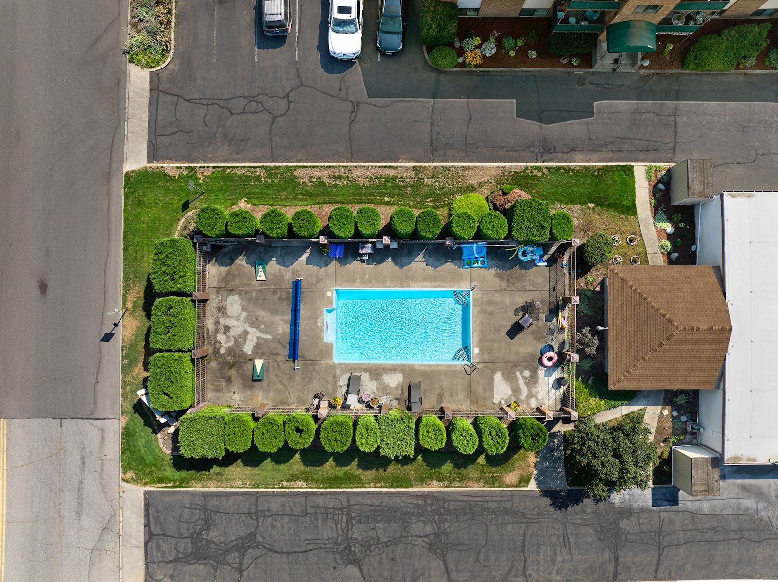 Community Pool at 13223 E 29th Ave Unit 2, Country Village 55+ Community, Spokane Valley WA. Listed by Team Dailey.