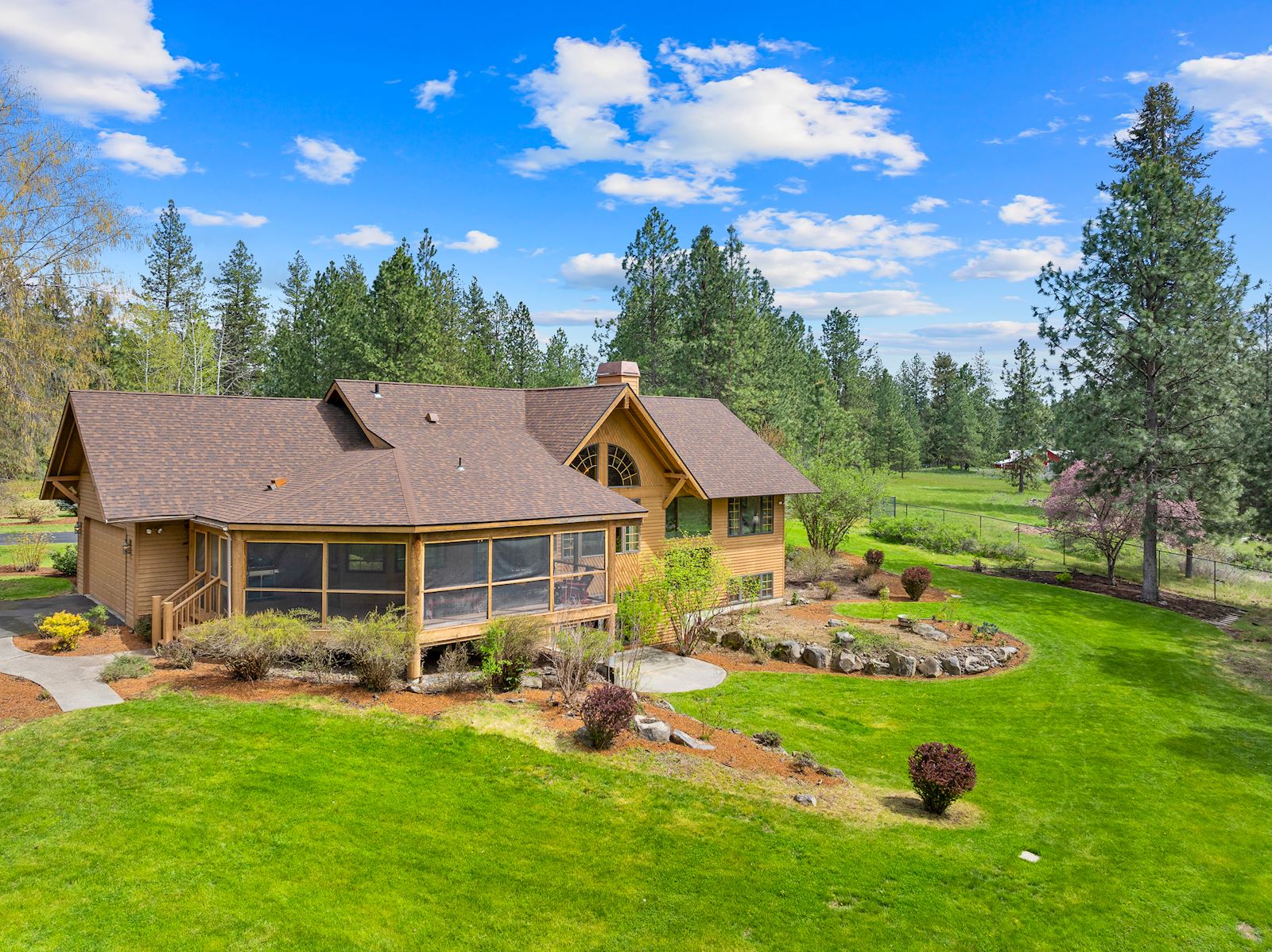 Beautiful territorial views from the 12-acre Nine Mile Falls luxury estate