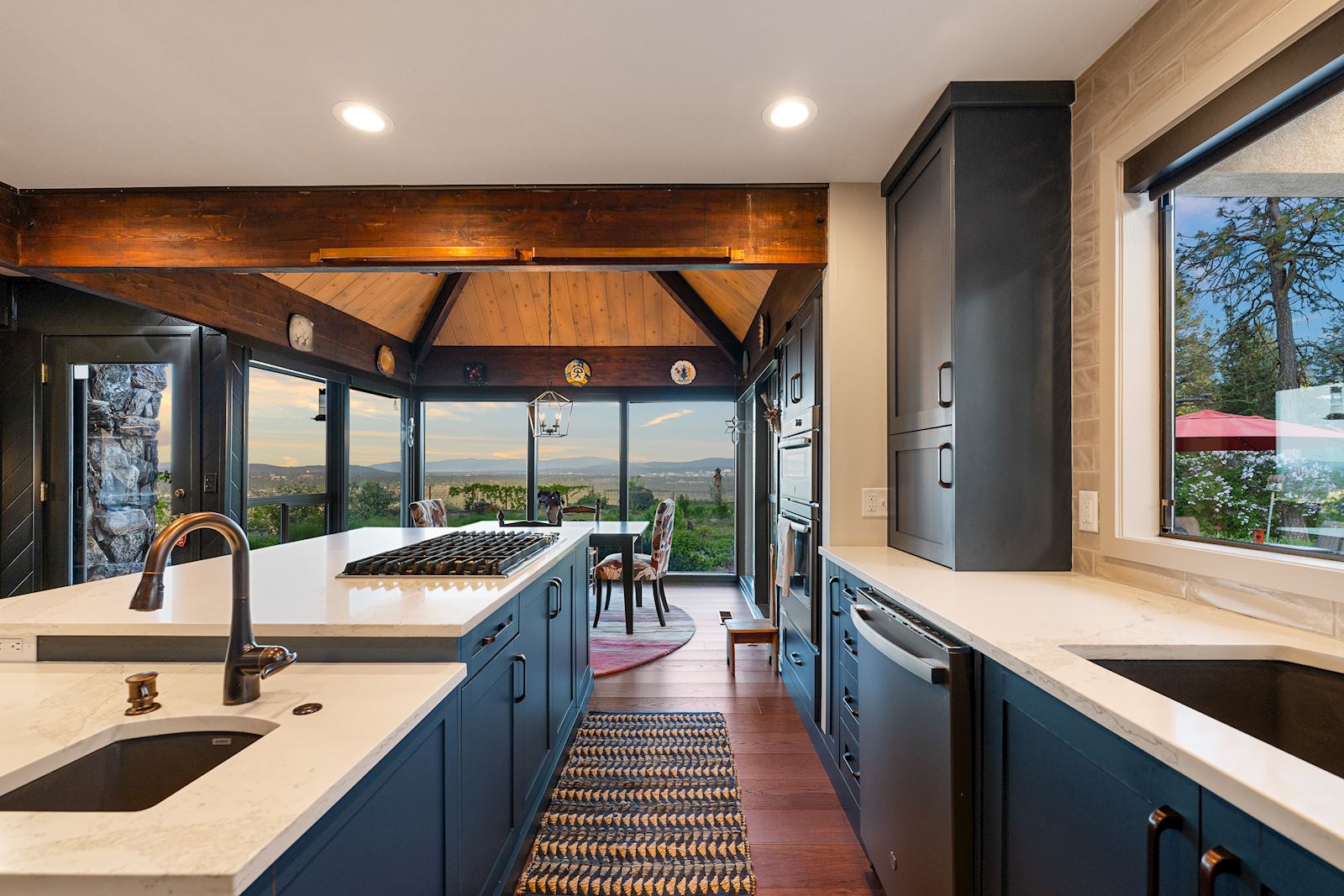 Chef's kitchen featuring premium finishes and panoramic views in Spokane WA