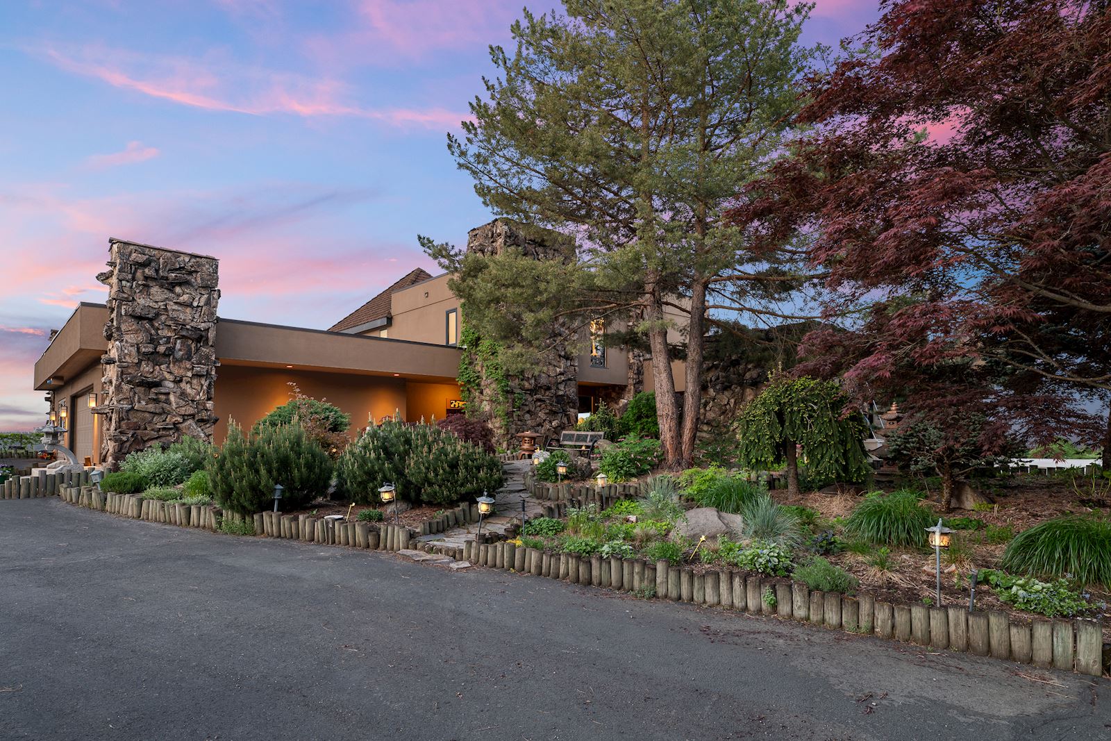 Vibrant Spokane sunset colors viewed from the iconic 4302 N Indian Bluff Rd real estate property