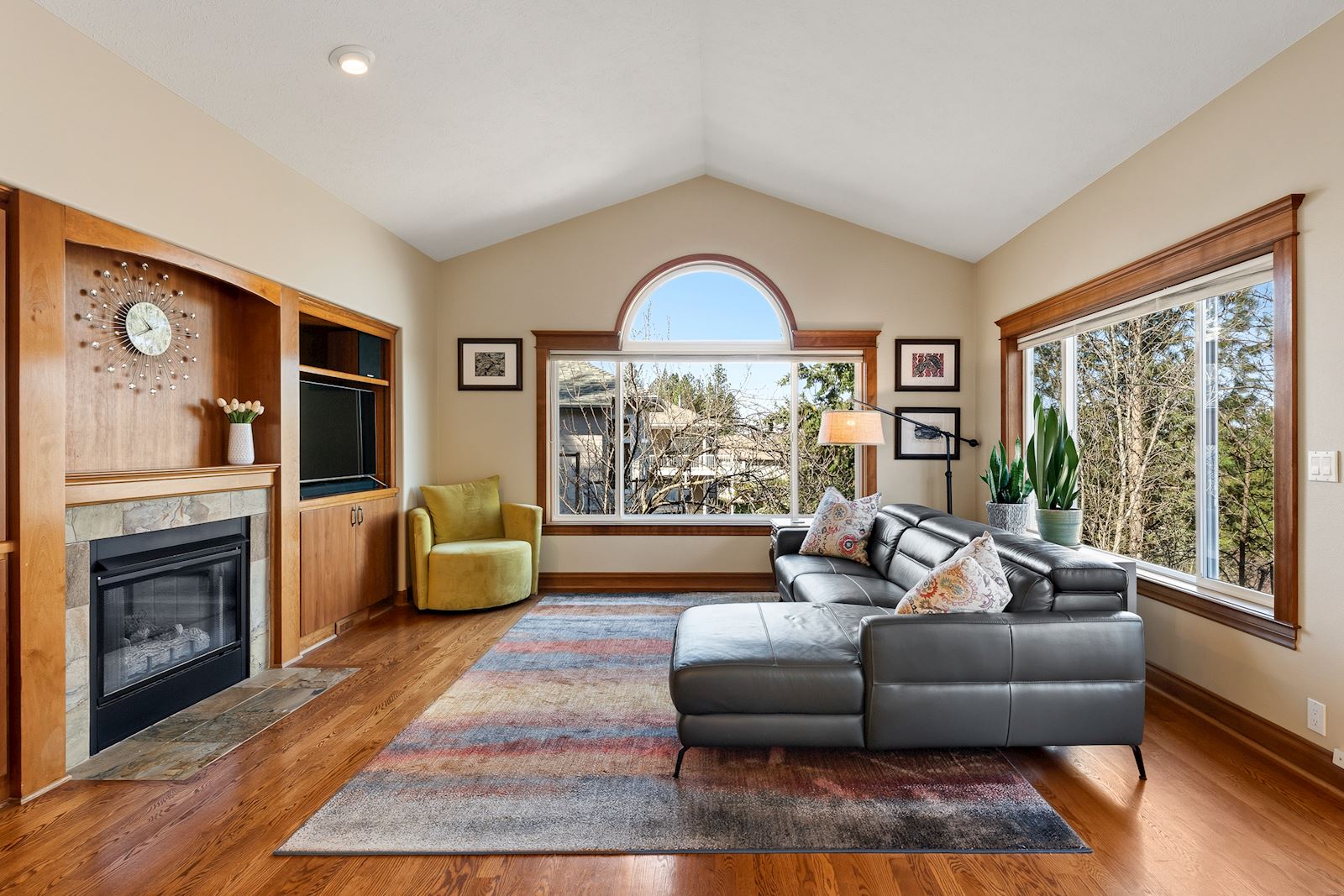 Spacious main floor living room with territorial views in Spokane's South Hill